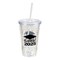 16 oz Class of 2025 Reusable BPA Free Plastic Tumbler with Lid & Straw